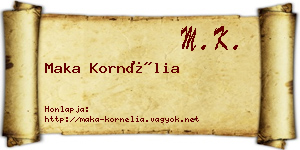 Maka Kornélia névjegykártya